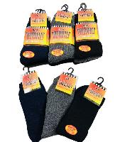 3pr Thermal Crew Socks 10-13 [BLK/GRY/NVY] Brushed Interior